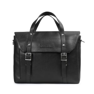 Black Leather Messenger/Portfolio Bag